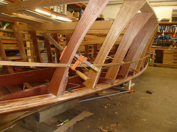 tack strips clamped to frames help get the shape right