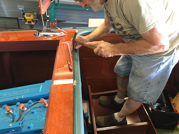 New half-round upholstery going in