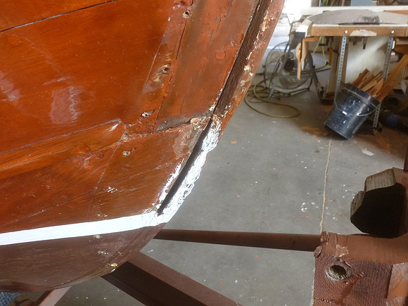 Stem before repair, behind cutwater