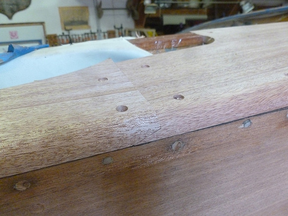 Old meets new, right side of photo is original piece, left in replacement. Note we match wood grains as close as possible