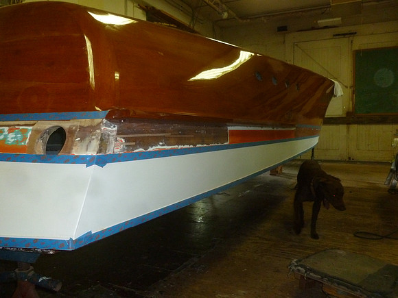 Re-placing waterline, and painting bottom