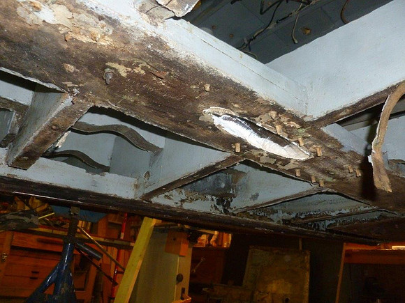 Here, starboard shaft log in bad shape