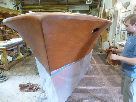 Staining "red" after "blond" is stained and sealed