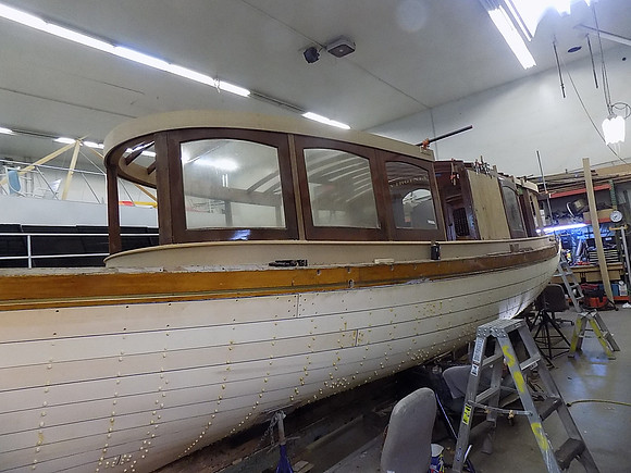 Test fitting the original cabin windows