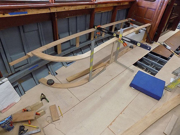 mock up of the new interior bench seating