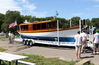 On the custom Loadmaster trailer we had built for her, amazingly easy to launch and retrieve