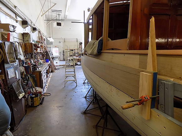 July 2019 new oak sheer strake going on