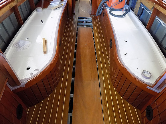 teak and holly cockpit sole
