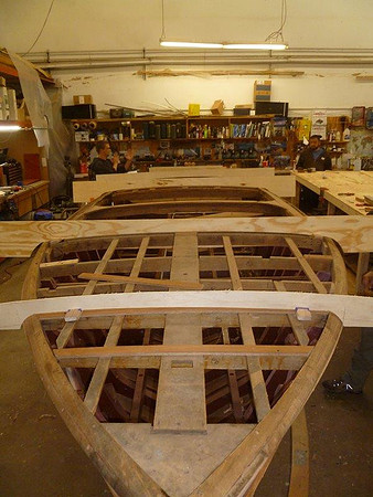 We took measurements from another boat, then made patterns to make sure we got the shape right