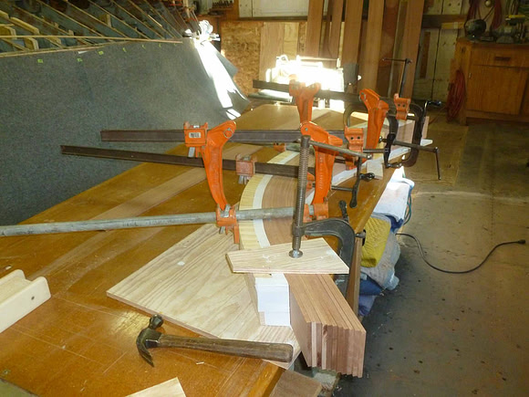 Gluing up the new stem laminate