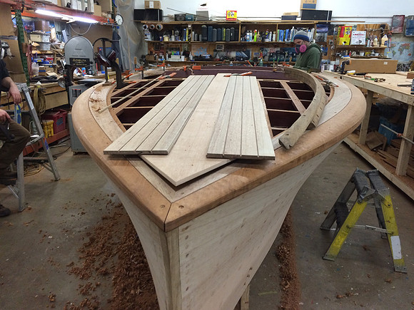 "Raw" deck planks, with seams routed