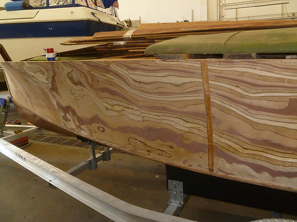 then tried to fair the plywood (zebra stripes)