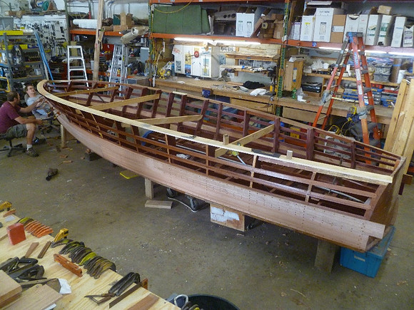 Beginning of new topside planking