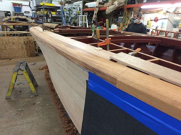 Covering boards being planed into approximate shape